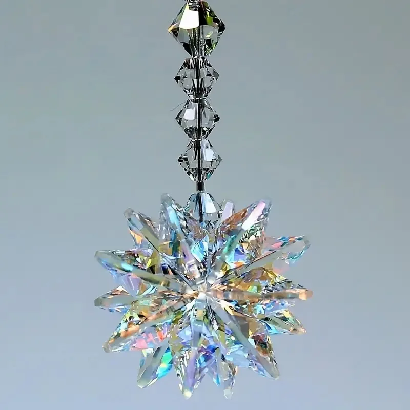 Light Catcher for Window Glass Sun Crystal Catcher Sun Catch Prism Hanging Prism Crystal Sun Reach Moon Window Prism SJGJ06