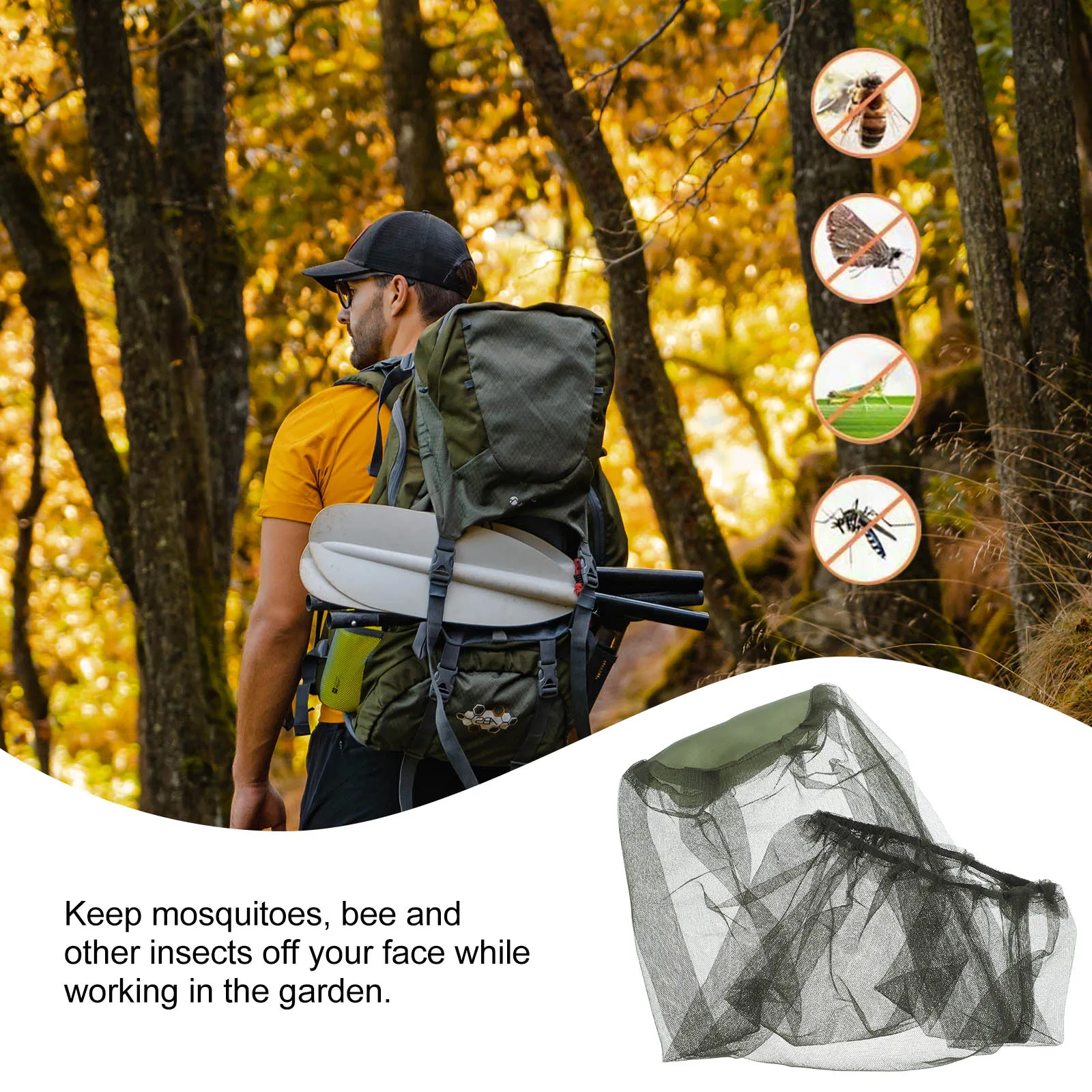 

6 Pcs Mosquito Screen Gauze Protector Portable Netting Fishing Head Anti Insect Bite Garden Work Outdoor Camping Hiking Supply