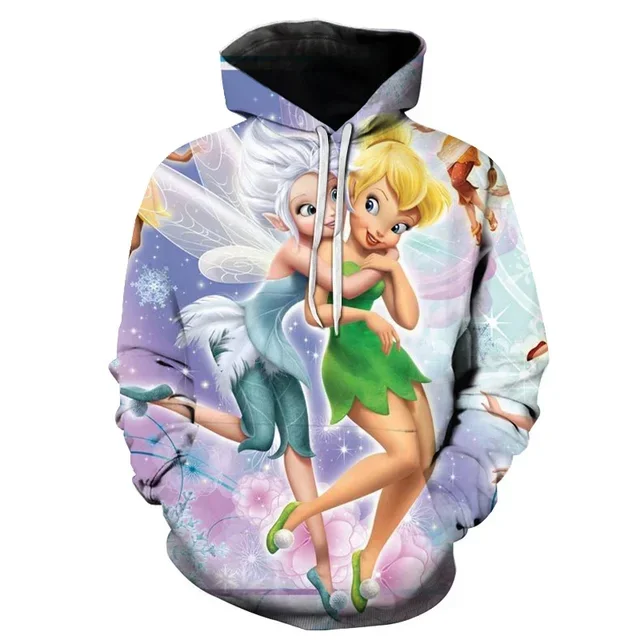 2024 Disney Tinker Bell Men Women 3d Hoodies Casual Hip Hop Streetwear Long Sleeves Sweatshirts Boys Girls Autumn Tops Coats