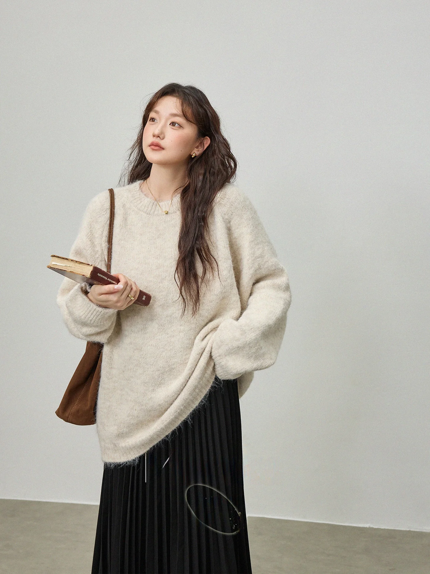 

Женский вязаный свитер больших размеров: свободный крой, модный, простой, элегантный, осенняя новинка, топ-накидка для полных женщин