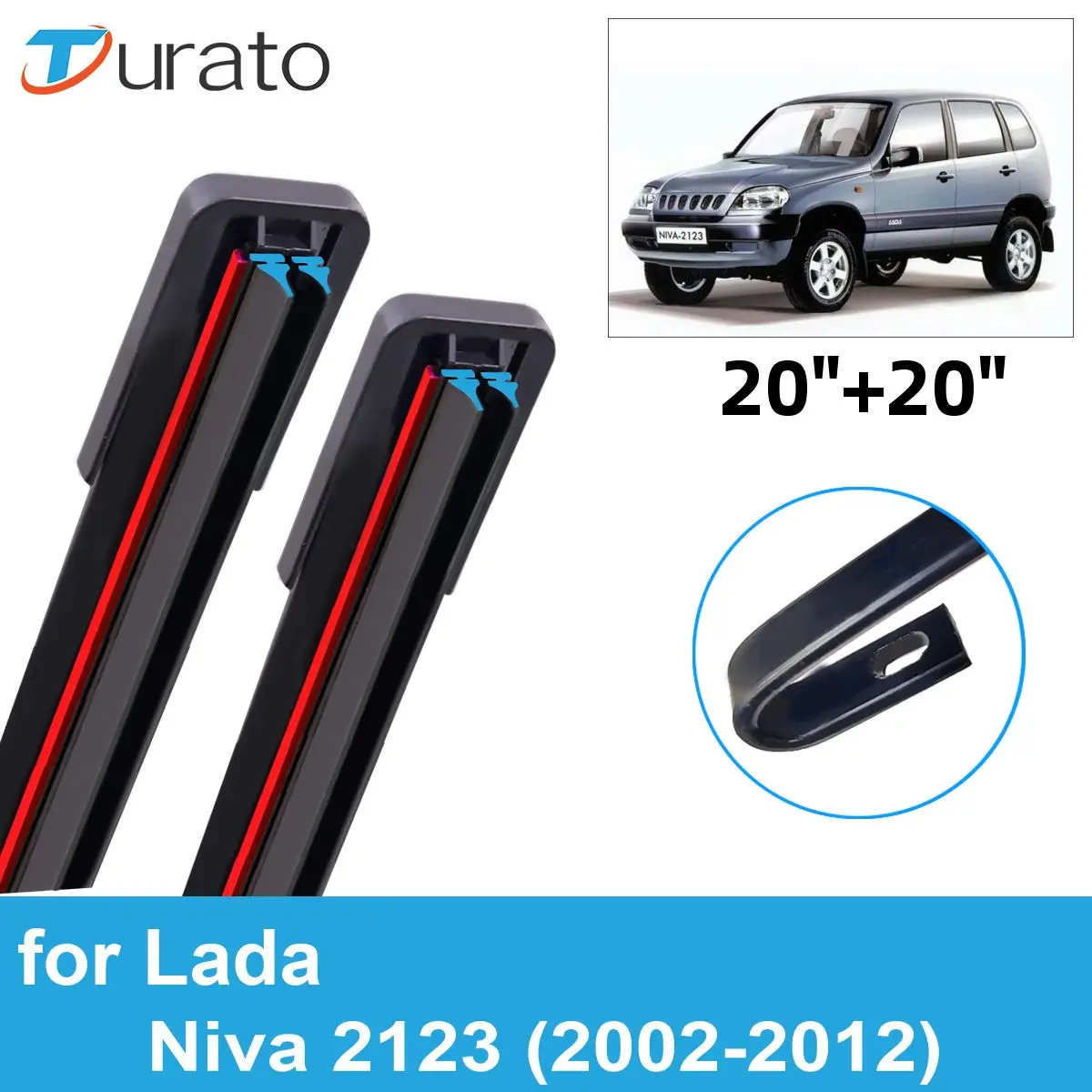 

2PCS Car Wiper Blades for 2002-2012 Lada Niva 2123 Front Windscreen Windshield Double Rubber Car Accessories 2009 2010 2011 2012