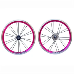 LITEPRO 14/16 Inch M83 Folding Bike Outer 3 Speed Wheel Set EIEIO Straight Pull Star Awn 412 Wheelset Bicycle Parts