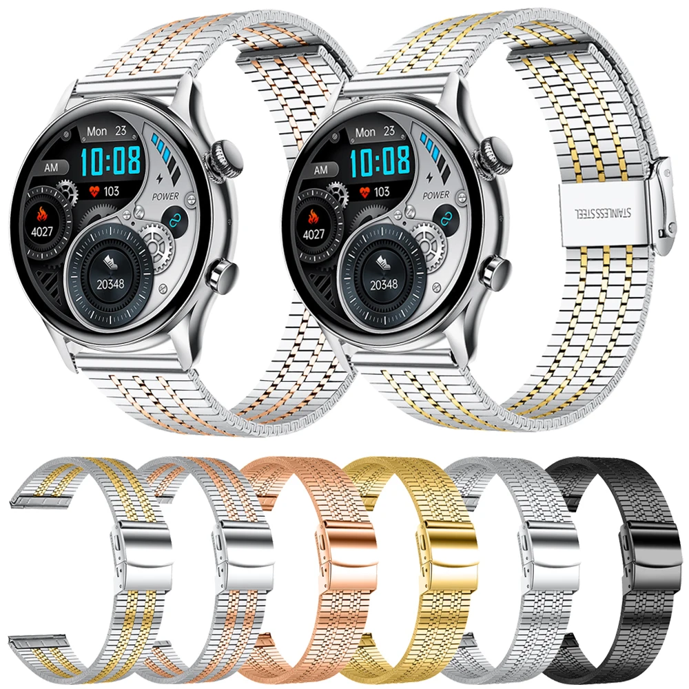 Kayış için COLMI P8 artı Pro P9 P12 V23 V31 Land 2S Metal paslanmaz çelik saat kayışı COLMI P8 için P8 20mm kemer bilezik bilekliği