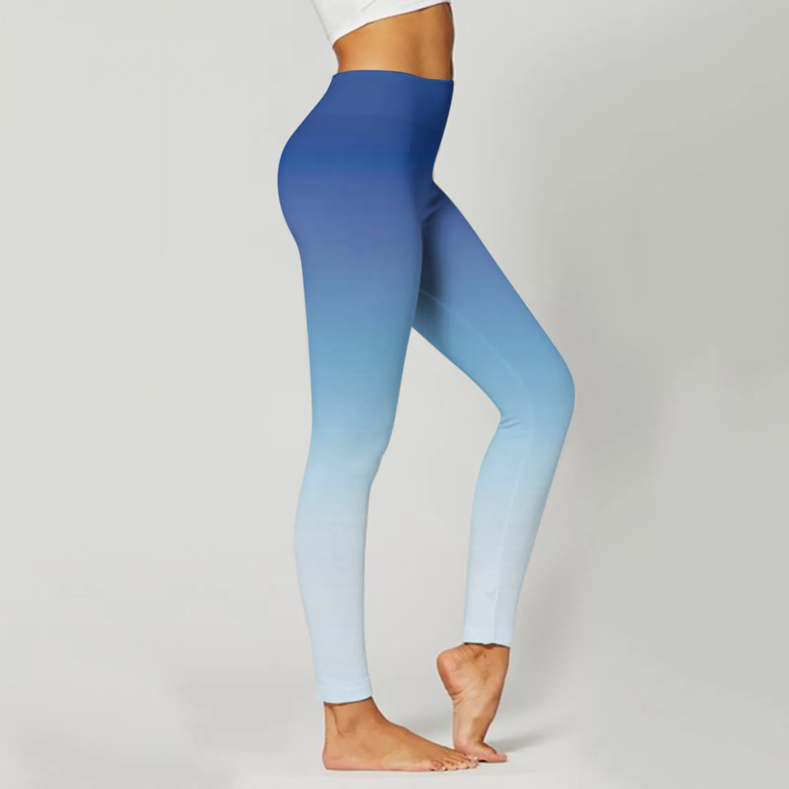 Calças de Yoga Seamless Gradient Color para Mulheres, Cintura Alta, Levante o Quadril, Esporte Fitness, Calças Justas, Treinamento De Ginástica, Leggings De Impressão