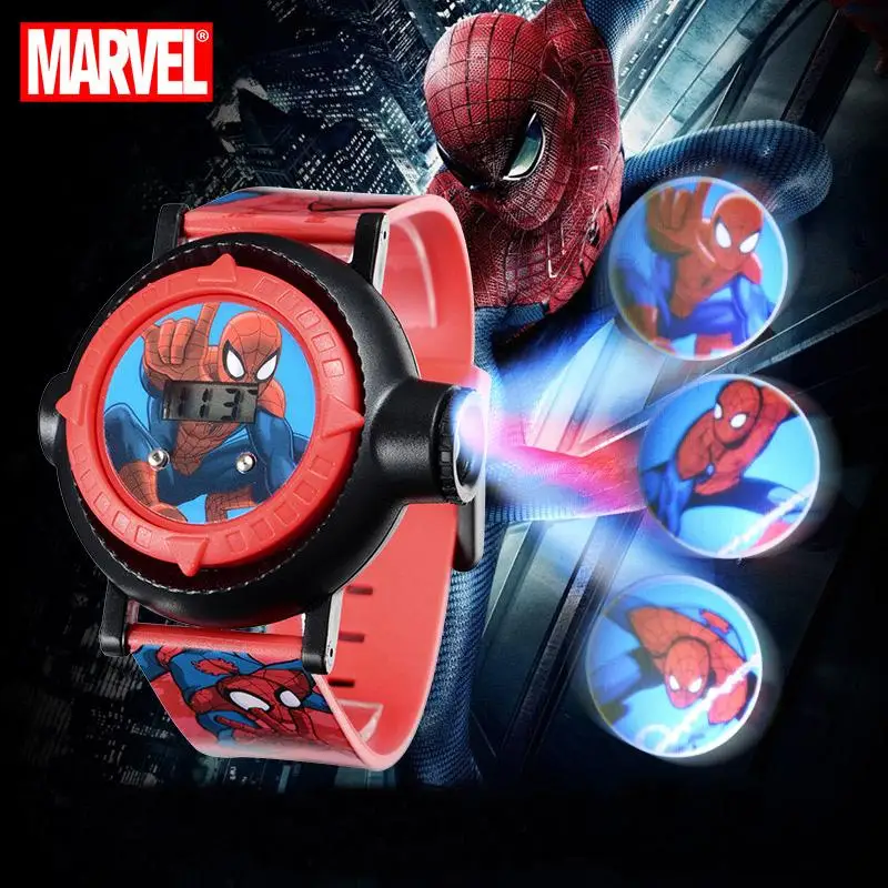 Montre Flash Colorée Marvel Iron Man Frozen SpidSuffolk, en Silicone, avec Affichage Numérique LED, Horloge pour Fille et Garçon