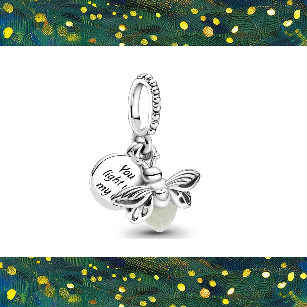 

Светящиеся бусины-подвески из стерлингового серебра 925 пробы со светлячком подходят для оригинальных подвесок, браслета, ожерелья, серебряных аксессуаров, изготовления ювелирных изделий своими руками