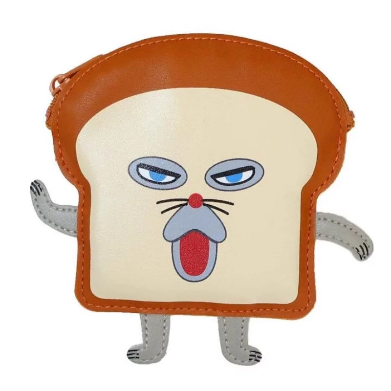 The Little Thief PU Coin Purse Cute Toast Shape Small Item Storage Bag Cartoon Peripheral Portable Cute Small Bag Student Gift