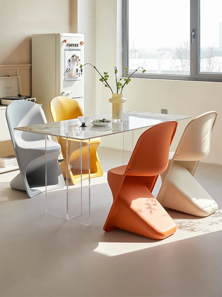 

Stackable Dining Chairs, Plastic Ergonomic Chairs, Leisure Backrest Chairs, Nordic Home Creative Stools, Designer Furniture