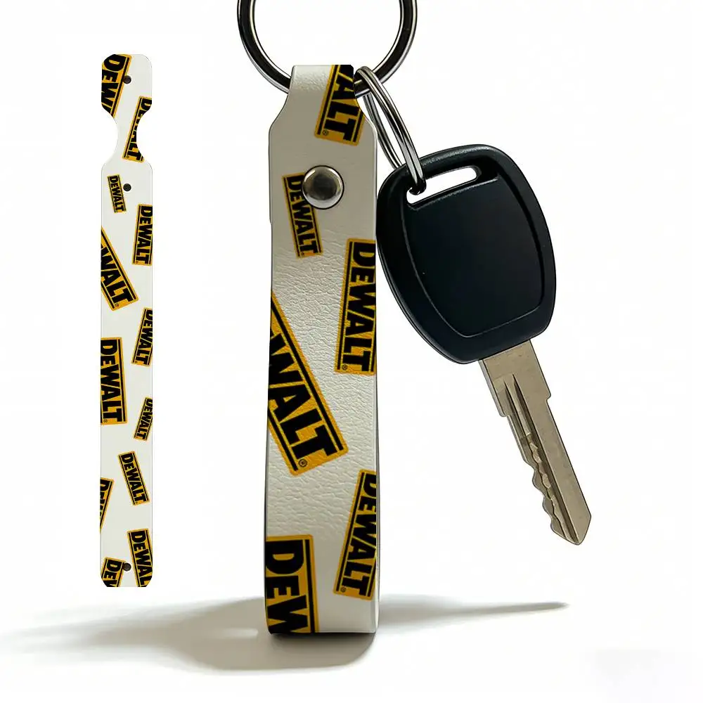 For Dewalt PU Leather Motorcycle Keychain Universal Motorbike Key Ring Holder For Riders Men Gift