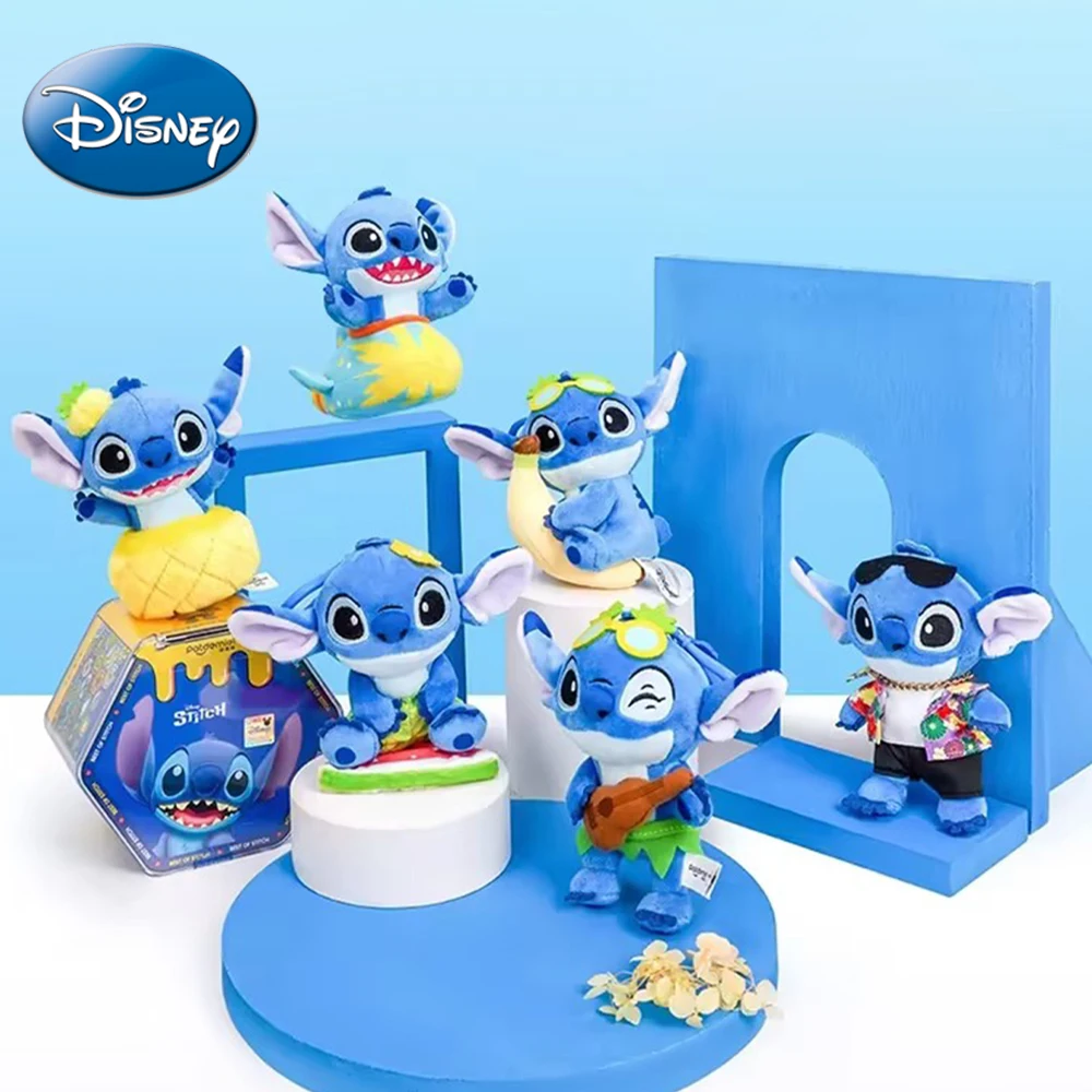 LLavero de caja ciega aleatoria suave de Disney Stitch, colgante bonito de la serie Hawaiana de piña para mochila escolar, teléfono, regalo bonito para seguidores, 1 ud.