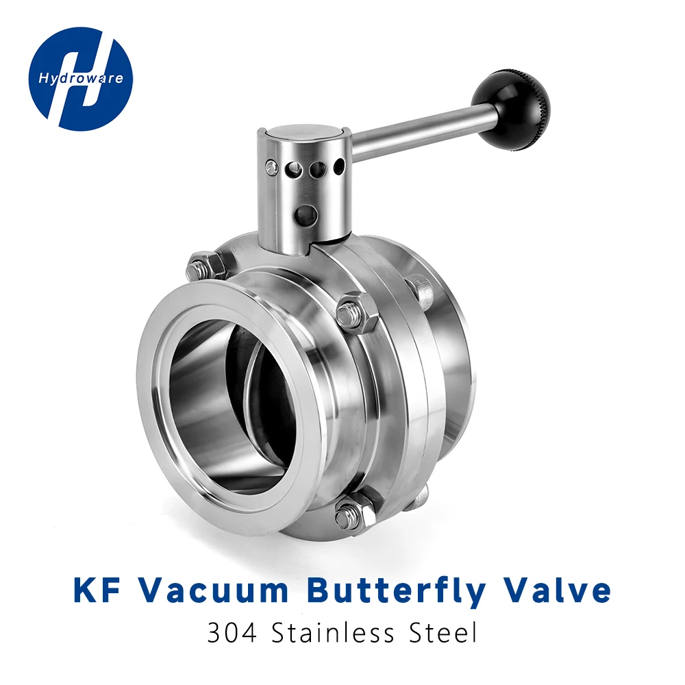SS304 Stainless Steel KF High Vacuum Butterfly Valve - KF16/25/40/50 Manual Shut Off High-Seal Durable Homebrew Semicon Pharma