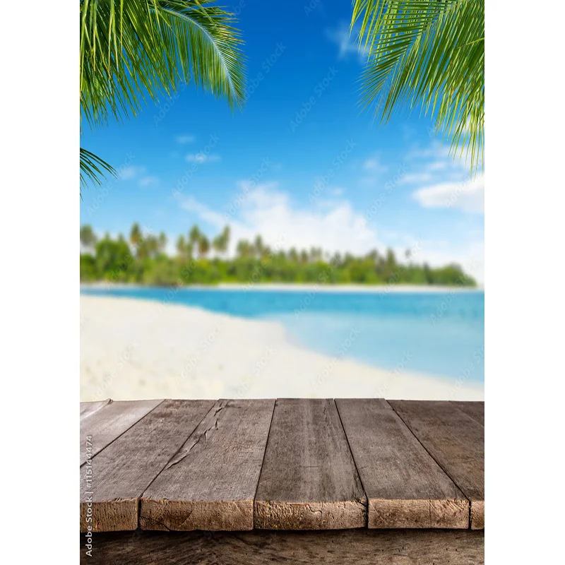 ZHISUXI Tropical Sea Beach Palms Tree Photography Background Natural Scenic Photo Backdrops Photocall Photo Studio 211227-HHB 02