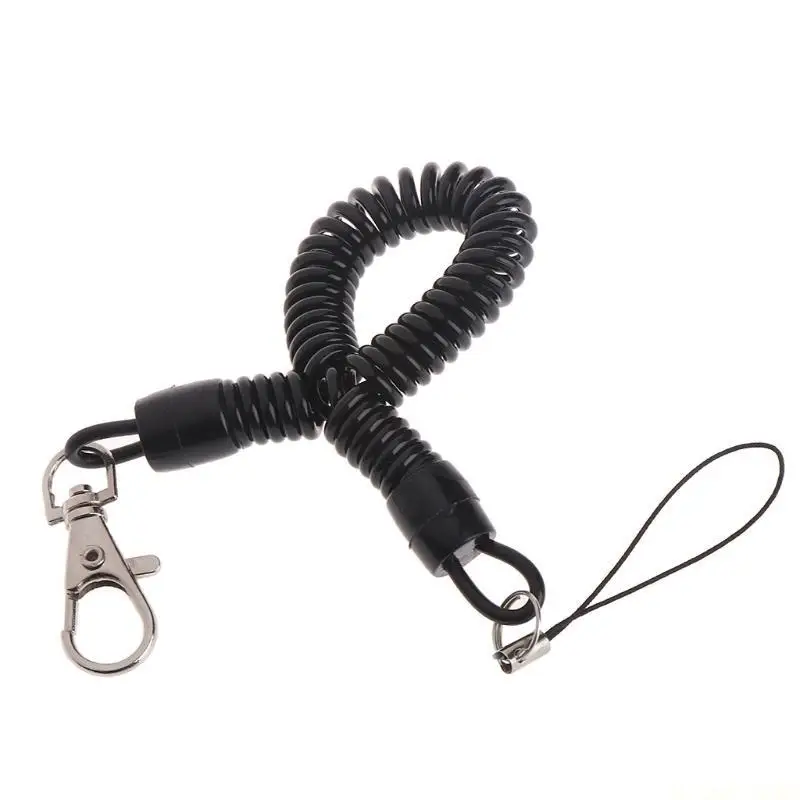 M5TC Spring Elastic Retractable Rope Phone Antilost for Key Chain Carabiner