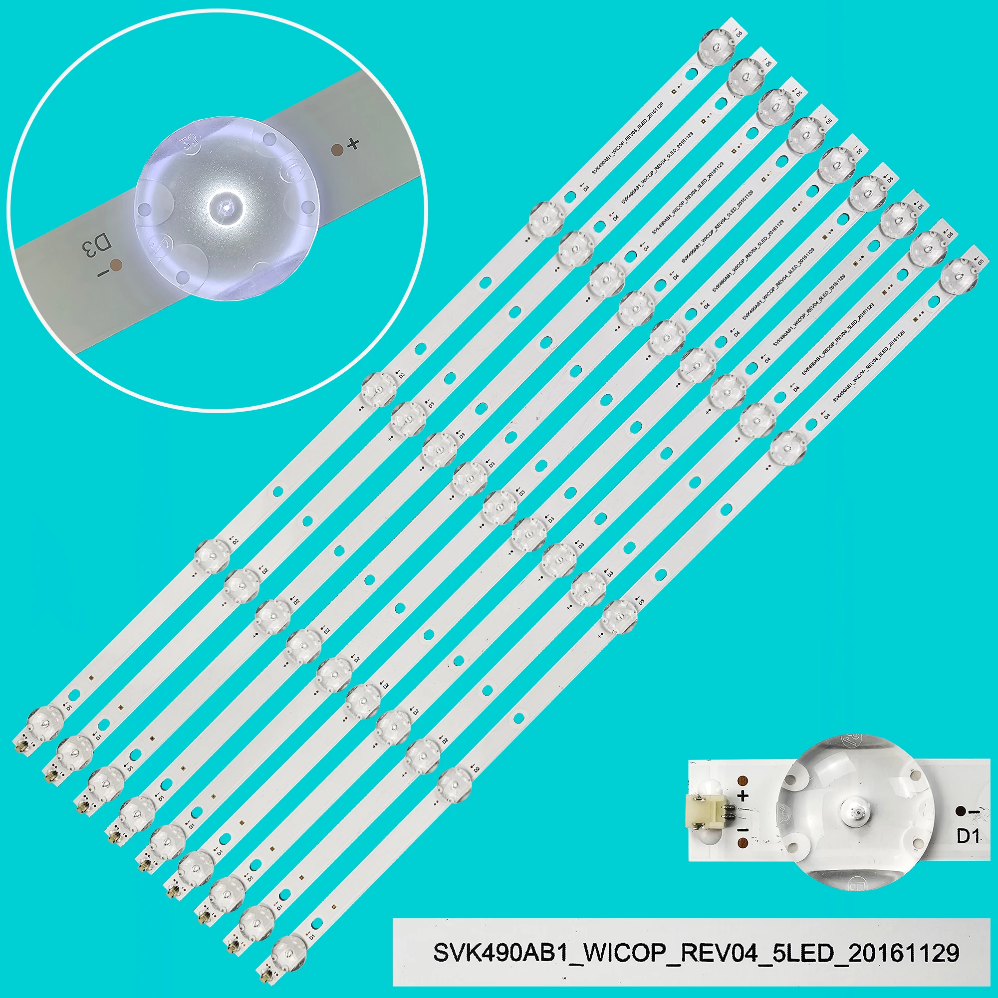 1/5/10 Kits 5 lamp LED strip for SVK490AB1_WICOP_Rev04_5LED_20161129 49C310X