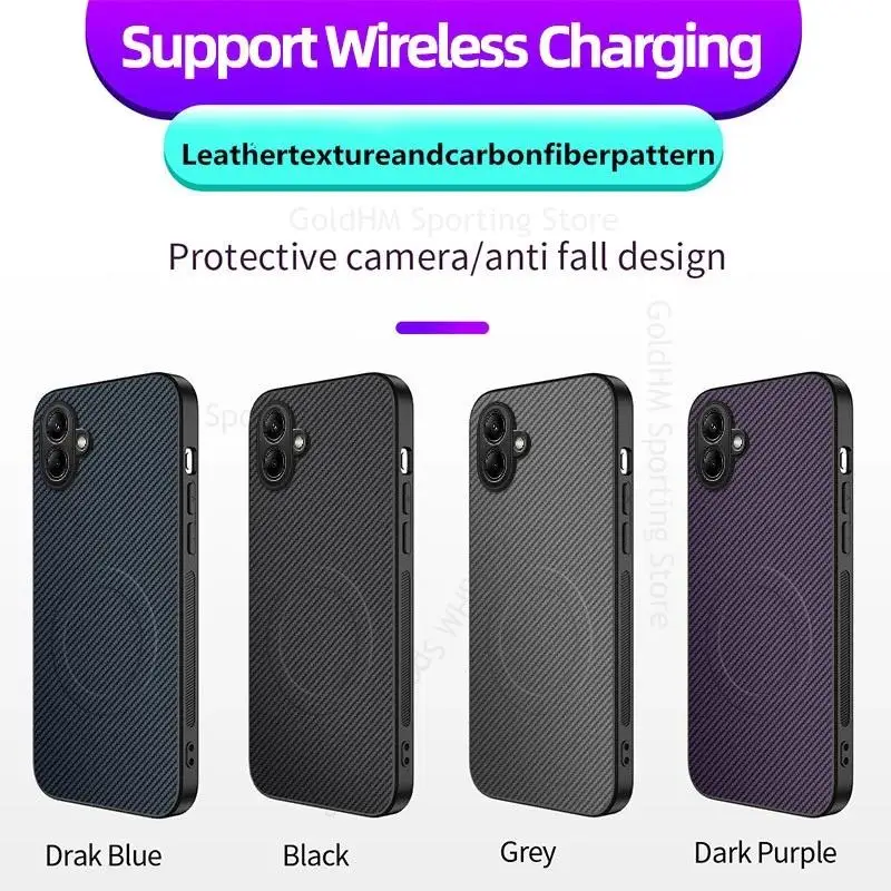 Carbon Fiber Armor Shockproof Case For Samsung A06 A16 A26 For Magnetic Wireless Charging Cover For Galaxy A36 A56 A55 Funde