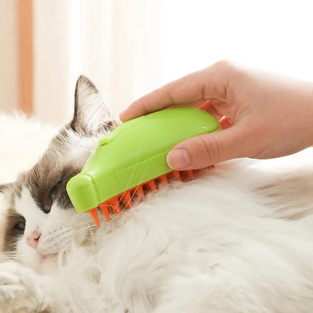 

Pet Steam Brush 3-in-1 Banana Pet Massage Comb Fast Foaming Spray Bath Portable Mini Pet Massager Hair for De-float for Cats