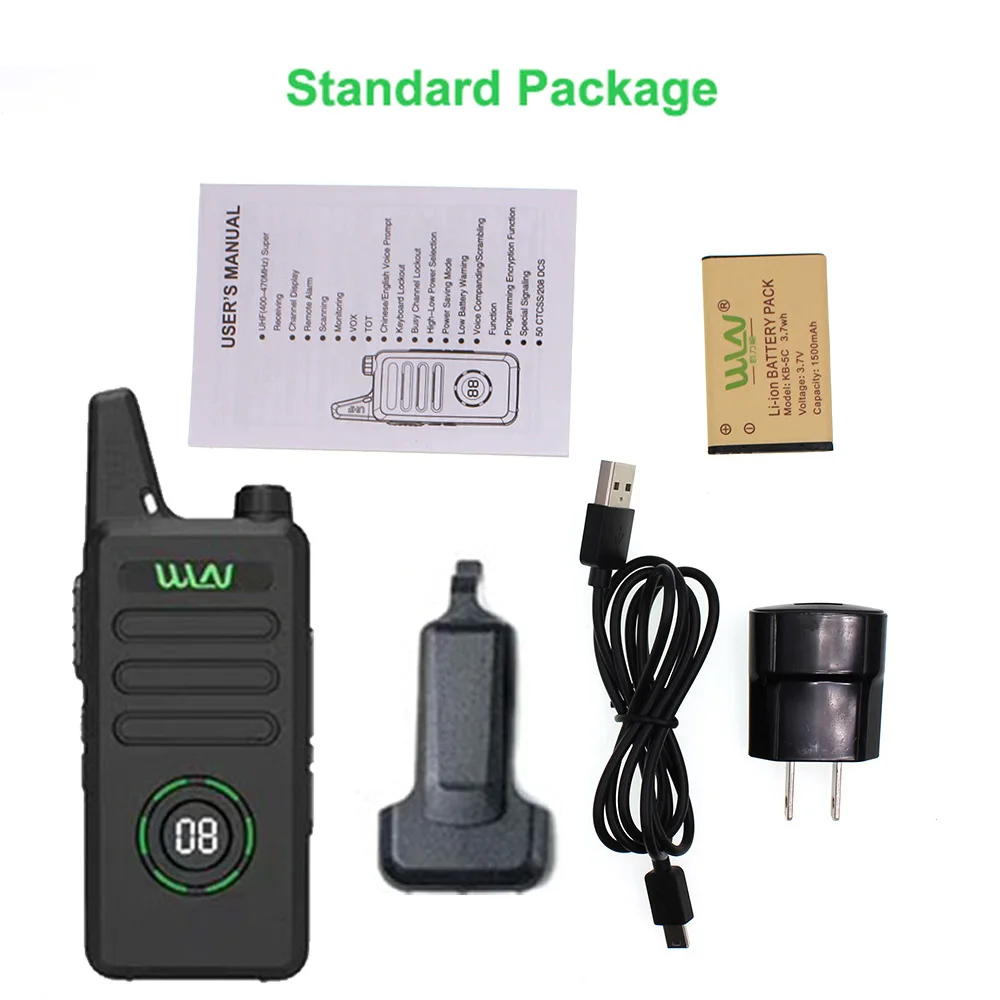 4pcs WLN KD-C1plus Mini Portable Radio UHF 400-470MHz Slim Transceiver 16 Channel CTCSS CDCSS Walkie Talkie KD-C1 Upgraded