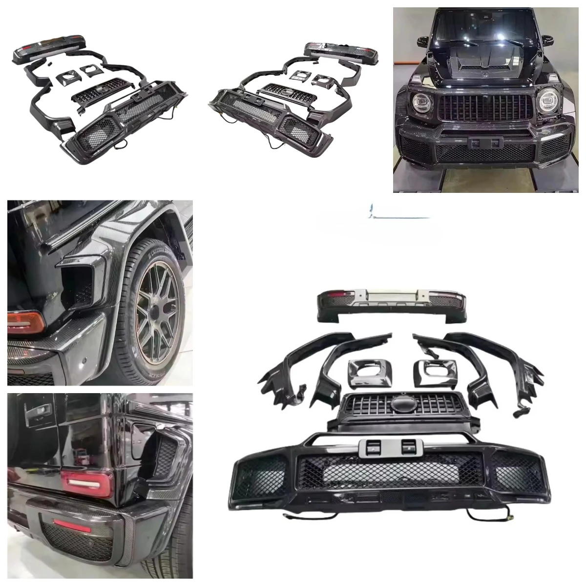 Dream Garage Upgraded Dry Carbon Fiber B-style Body Kit For Benz G-Class W464 G350 G500 G63 Front Bumper Grille Mudguar