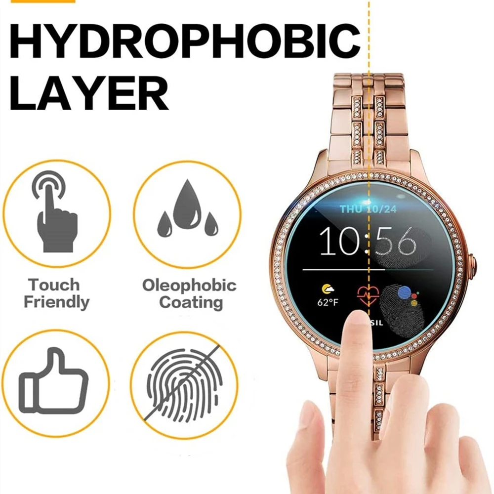 ป้องกันหน้าจอกระจกนิรภัยสําหรับ Fossil ใหม่ Fossil Women's Gen 5E 42 มม., 2.5D ความแข็ง 9H ป้องกันหน้าจอ