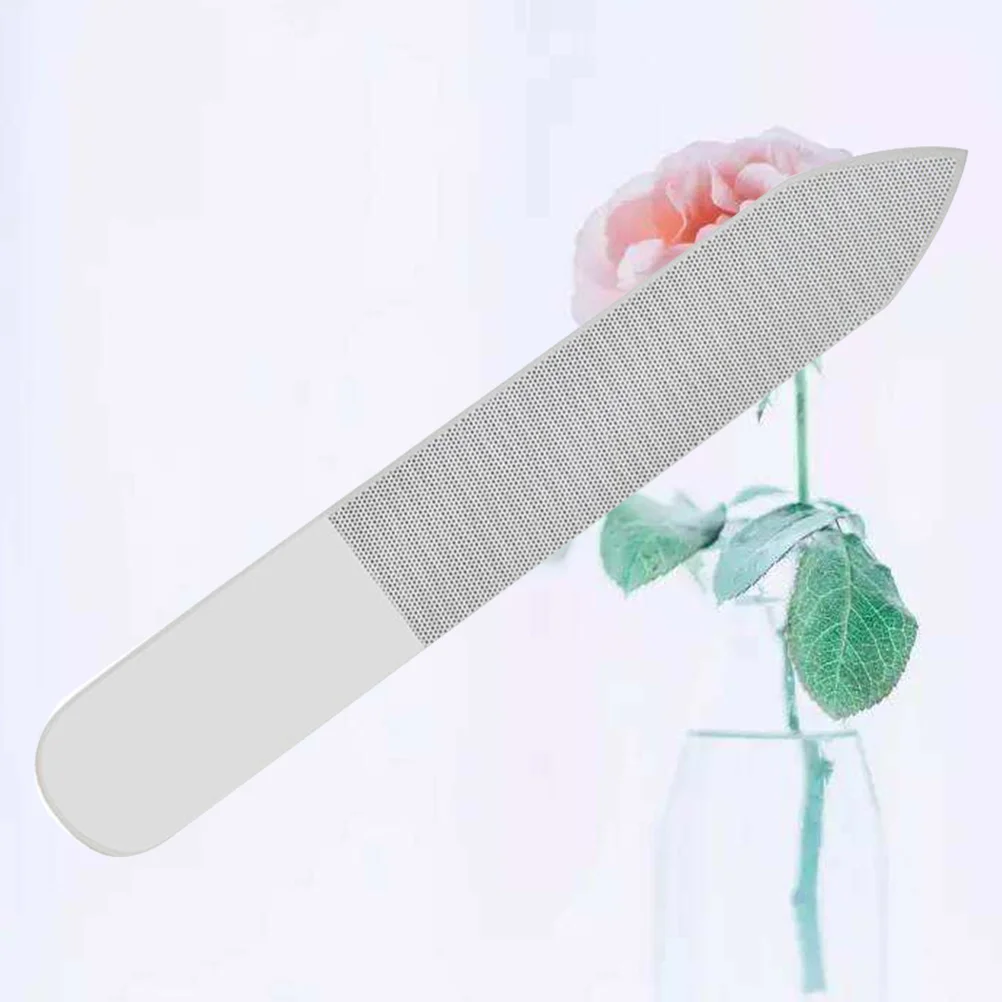 1 قطعة ملف زجاجي مزدوج الوجهين للأظافر الصناعية الطبيعية مانيكير إزالة طلاء الأظافر سطح الرملي لامعة السلس إنهاء ملفات الأظافر