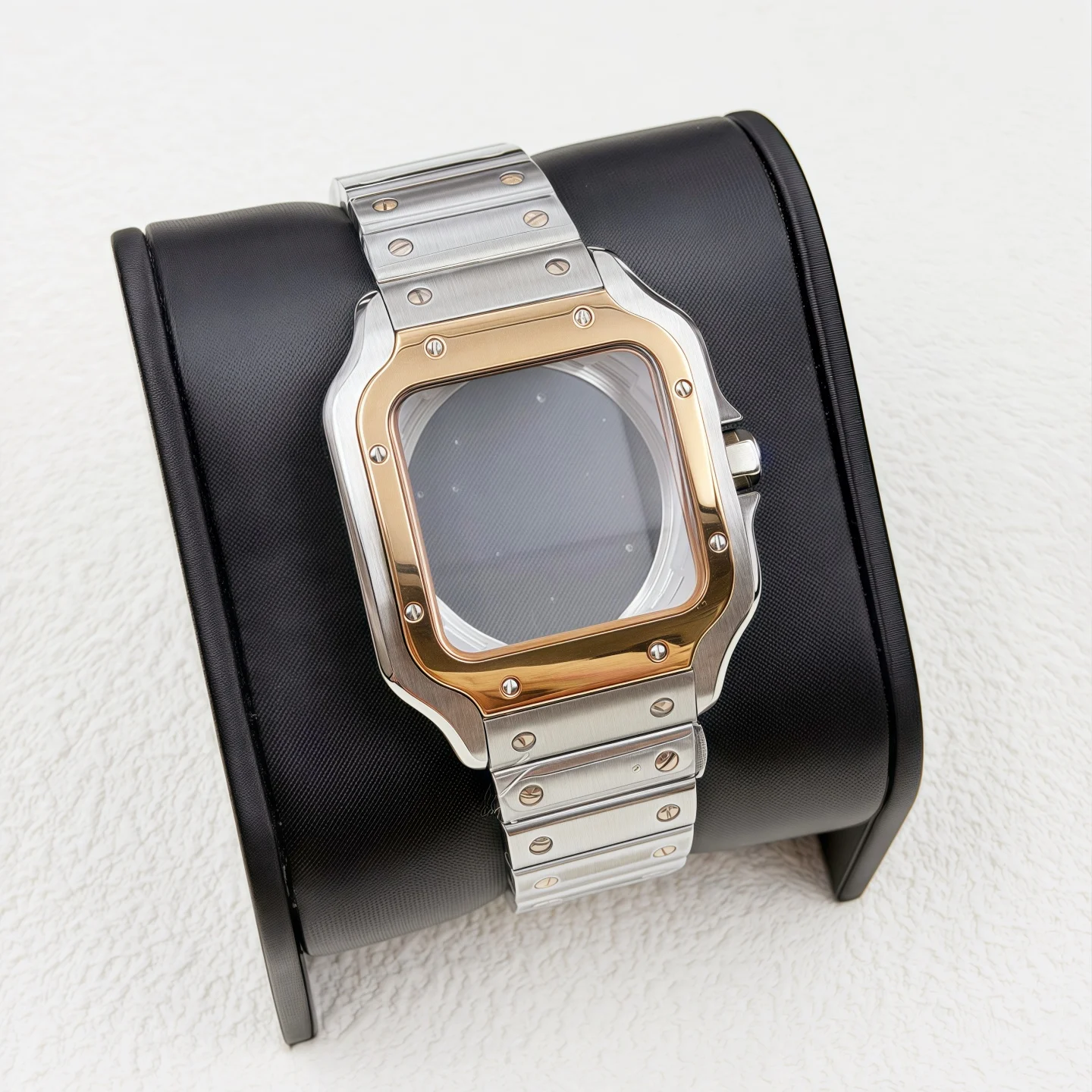 NH35 case 38MM square case Santos case Suitable for 27MM dial NH35/NH36/NH38/NH70 movement watch assembly accessories