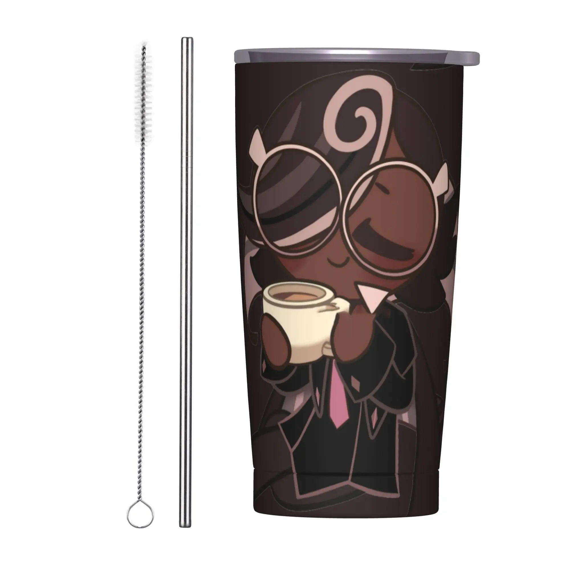 Coffee Break with Espresso Insulated Tumbler with Lid Cookies Runs Kingdom Stainless Steel Thermal Mug Home  Bottle Cups, 20oz