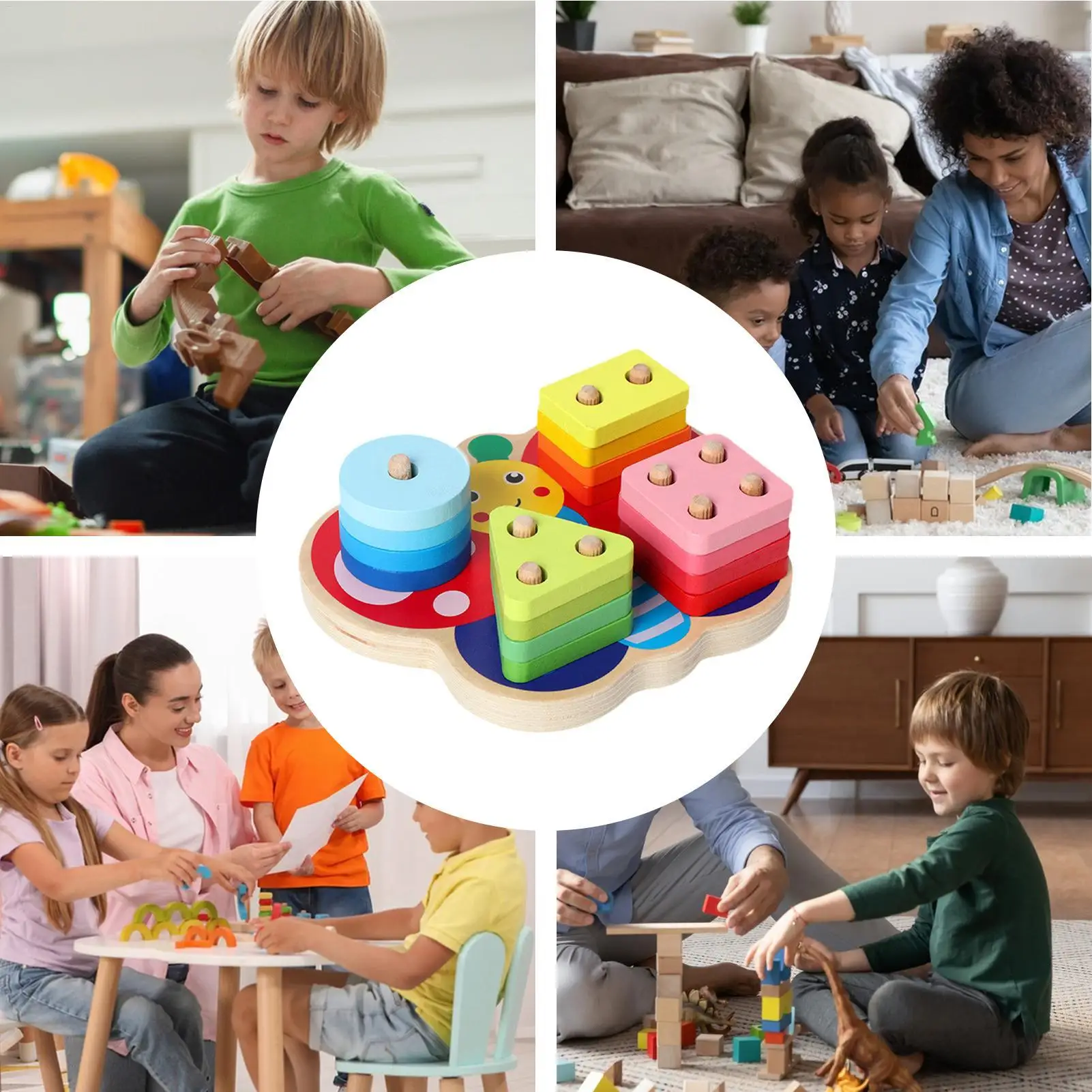 ของเล่นซ้อนกัน ของเล่นเสริมพัฒนาการเด็กก่อนวัยเรียน ฝึกทักษะการเคลื่อนไหวกล้ามเนื้อมัดเล็ก ฝึกการเรียนรู้รูปทรง ตัวต่อบล็อกสำหรับเด็กผู้ชาย เพื่อการศึกษา พัฒนาการ เล่นสนุกที่บ้าน