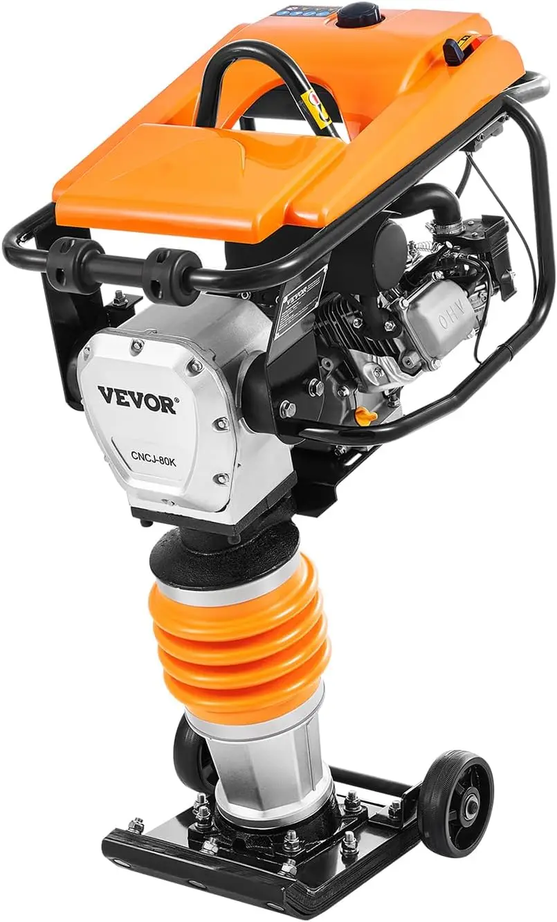

Jumping Jack Compactor 6 5 HP Vibratory Rammer Fuel Powered 196 cc Engine Tamper 3600 lbs Impact Force 26 Max Compaction Depth