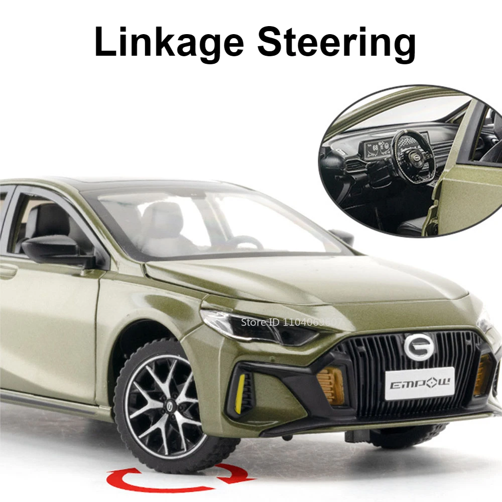 1:24 Trumpchi EMPOW55 Model samochodu Zabawka Diecast Metal Absorpcja Drzwi Otwarte Pojazd Dźwięk Światło Pociągnij Prezenty dla Dzieci