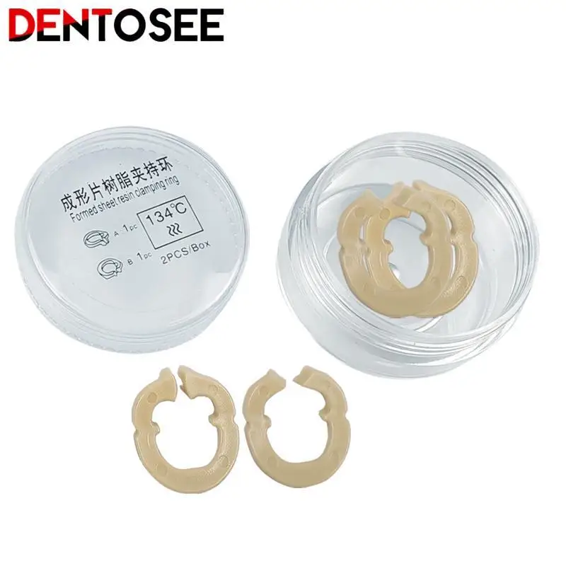 2pcs/set Dental Resin Separator Ring Clamping Ring Sectional Contoured Metal Matrices Holder Matrix Fixed Clamp Dental Tools