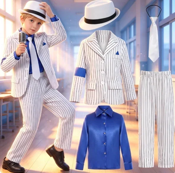 Trajes de Cosplay de Bailarín de Michael Jackson 2026 para Actuaciones Escénicas, Conjuntos de Disfraces de Michael Jackson Smooth Criminal para Halloween