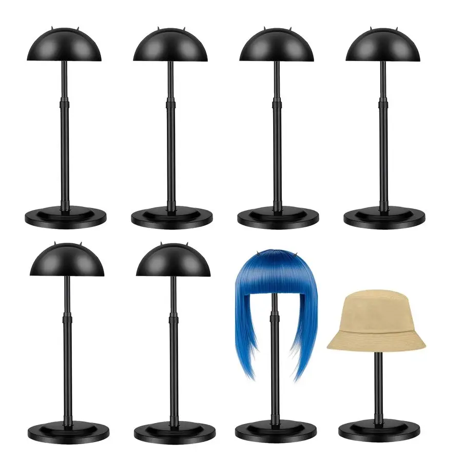 

8 Pcs Adjustable Wig Stand, 9.818.9 Height Expandable Wig Head Holder, Sturdy Wig Hat Display Stand for Styling Drying Travel St
