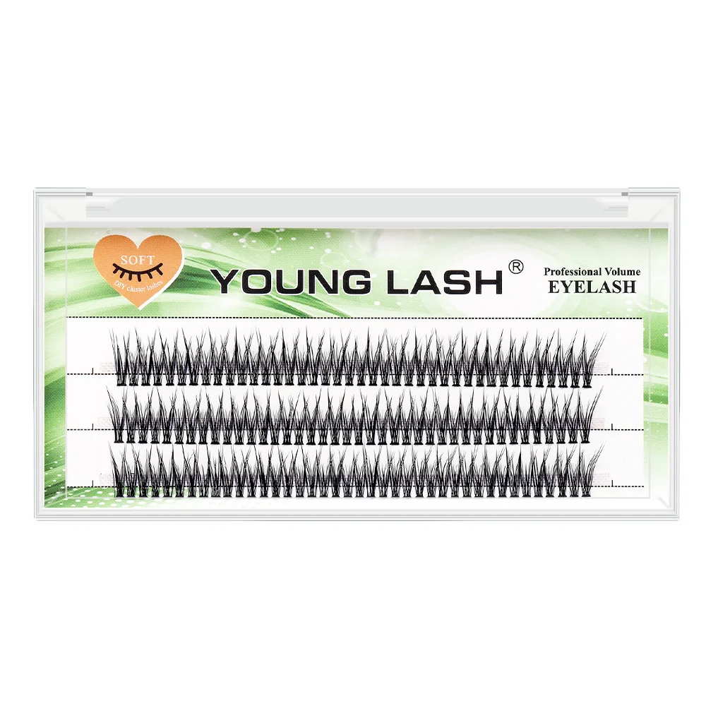 YOUNG LASH L Curl Swallowtail Fairy Segmented False Eyelashes Extensions Cluster Fish Tail  Mermaid Tail Type