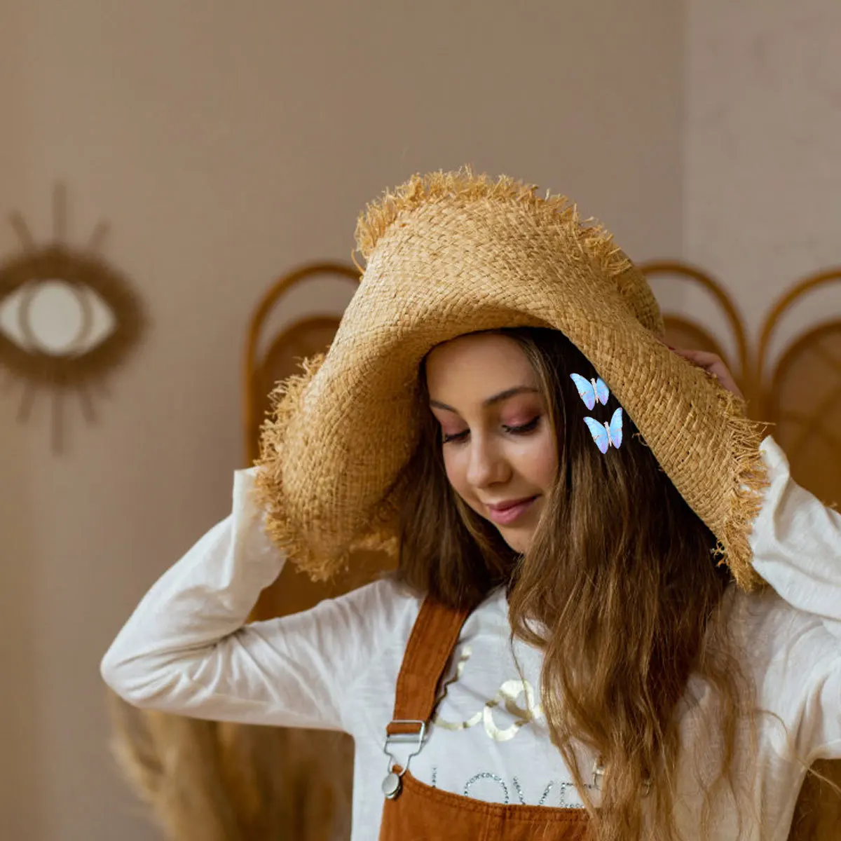 

5pcs Butterfly Bowknot Barrette For Curly Straight Hair Lightweight Duckbill Bangs Duckbill Clip Hairpin Hair Ornament