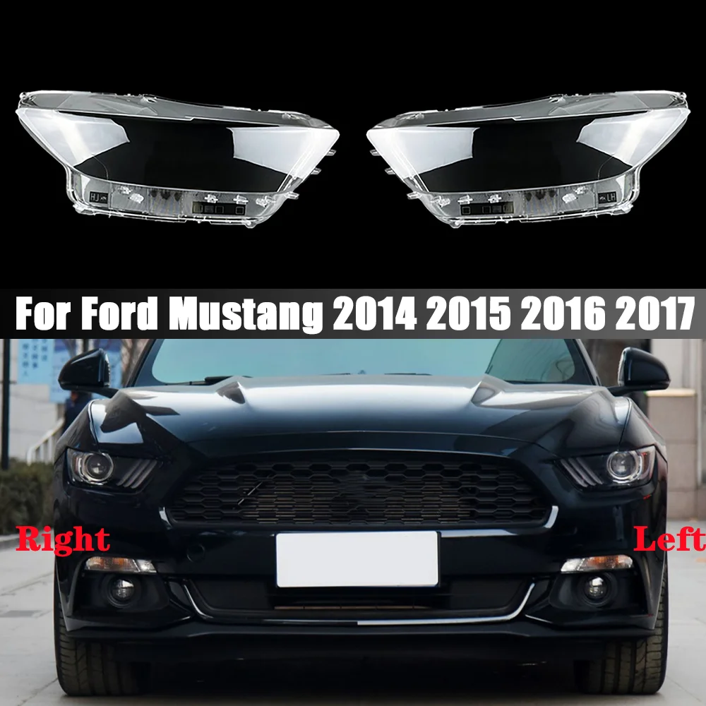 

For Ford Mustang 2014 2015 2016 2017 Headlamp Cover Transparent Lampshade Lens Headight Shell Lamp Masks Plexiglass