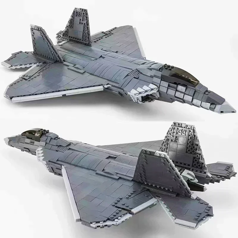 1802pcs militärische wwii Bausteine F-22 Kämpfer Spielzeug Modell-Spaß und pädagogisches Geschenk für Kinder 2024