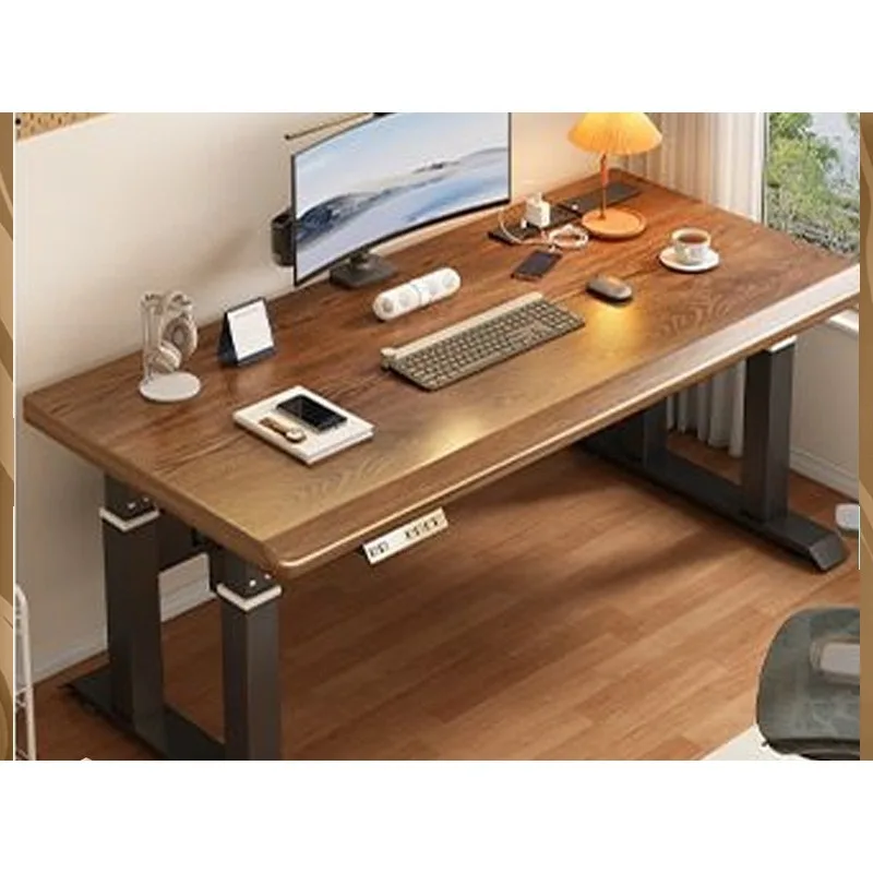 

Solid wood thickened electric lifting table household bedroom four column table office intelligent learning table