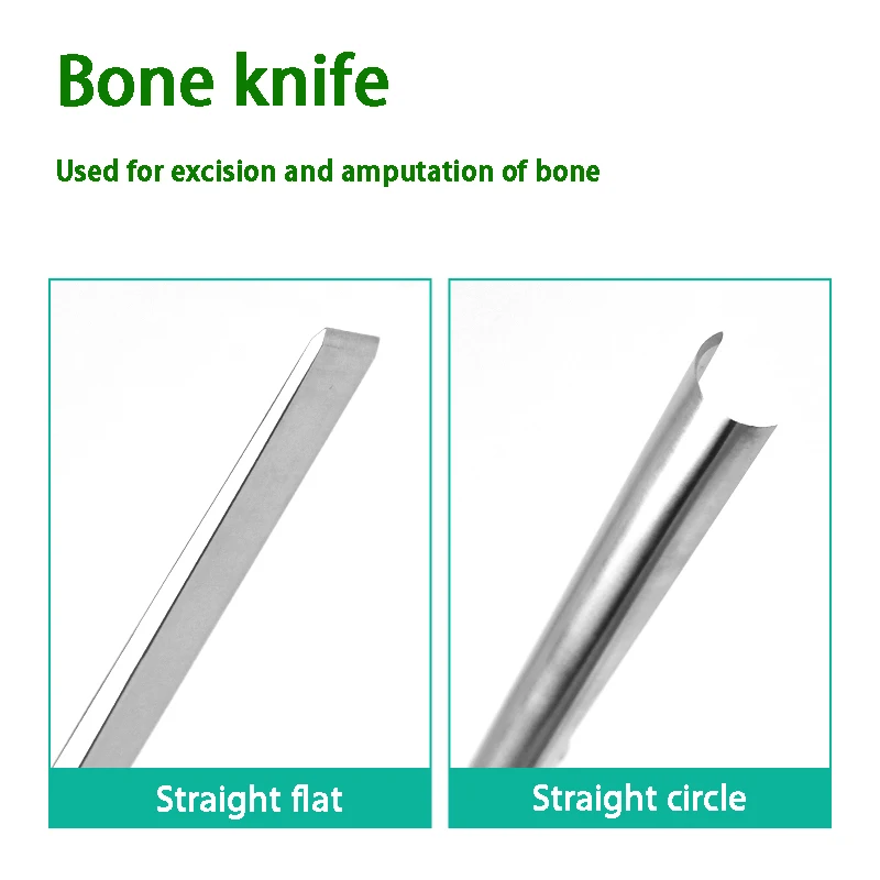 Stainless Steel Bone Chisel Emei Chisel Knurled Handle Flat Bone Knife Curved Round Osteotomy Knife Bone Chisel