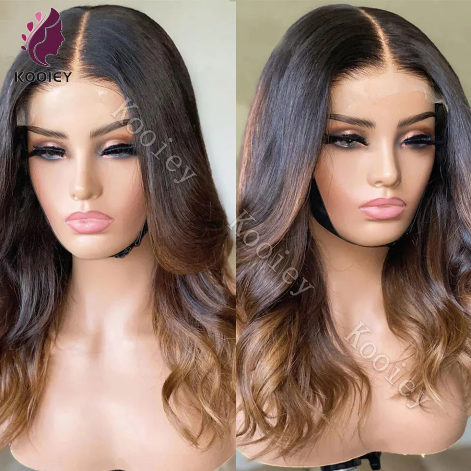 

Balayage Blonde Highlights Human Hair Ombre Brown Blonde 5x5 Silk Top Closure Wigs Body Wave Human Hair 13x6/360 Lace Front Wigs