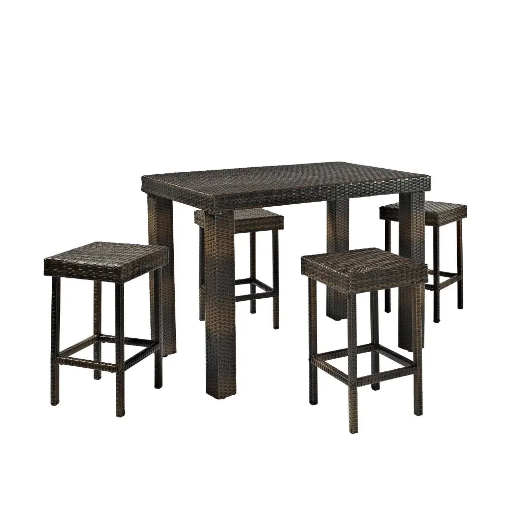 

Crosley Palm Harbor 5 Piece Wicker Patio Counter Height Dining Set Patio Furniture Set Clean-lines Easy To Assemble