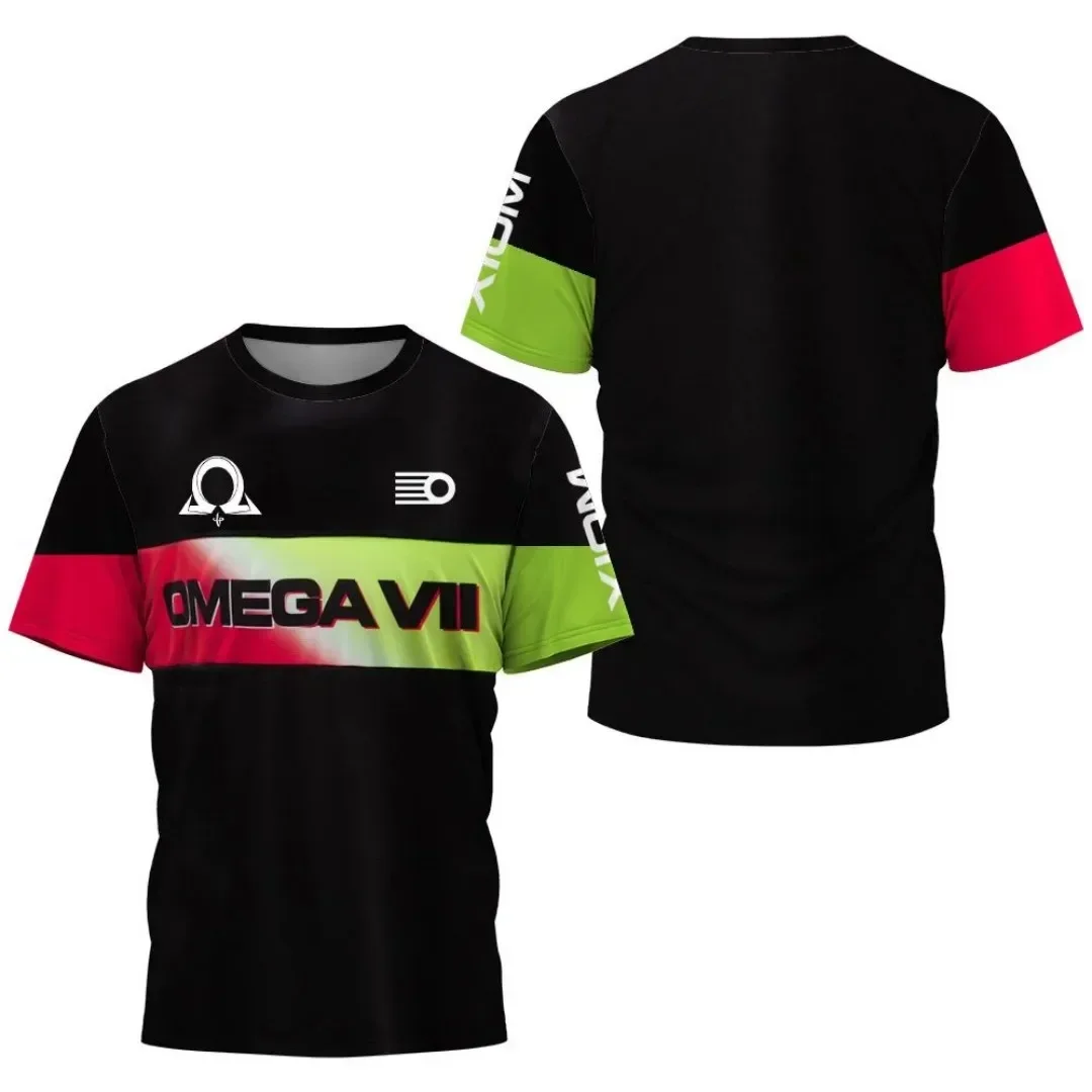 تي شيرت رياضي صيفي جديد لتنس الريشة لعام 2025 بطباعة ثلاثية الأبعاد للرجال والنساء سريع الجفاف وجيد التهوية برقبة دائرية.