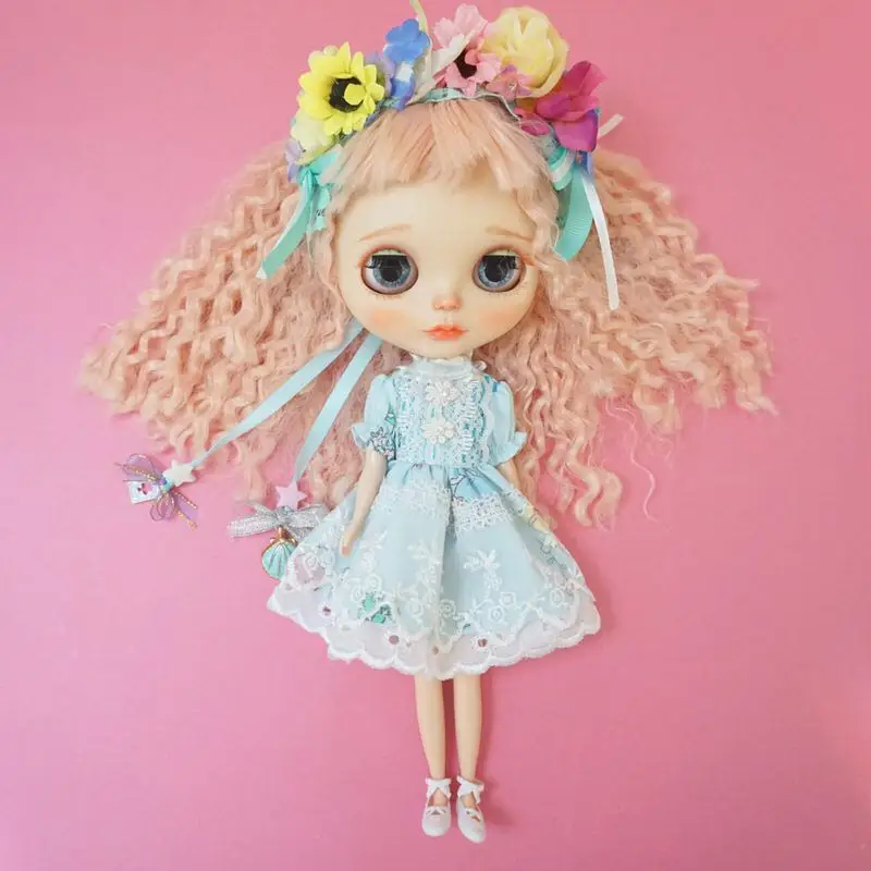 

Blythe dress 1/6 small Flower fairy cloth dress 30cm bjd toy