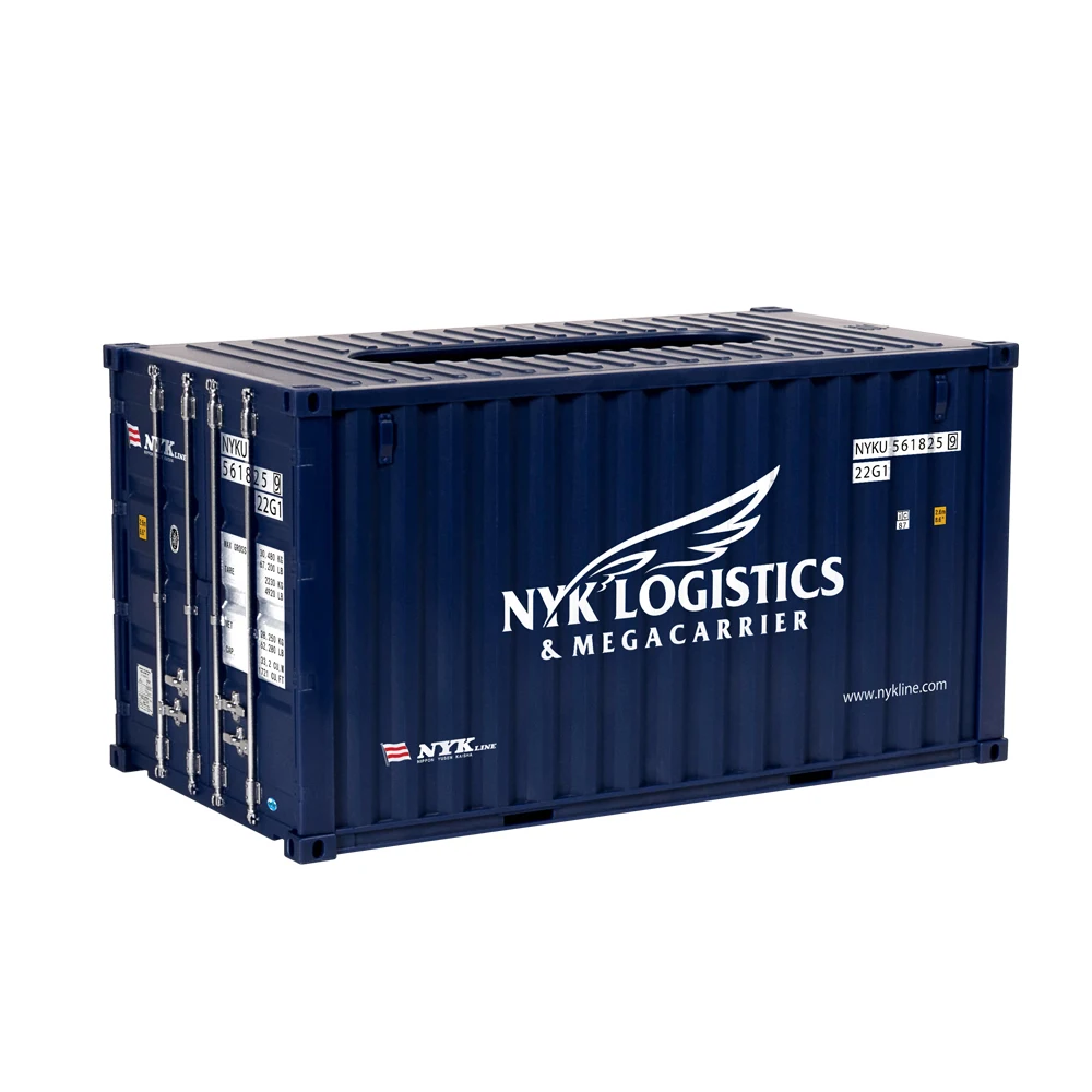 Mini Shipping Container Model Car Tissue Box Custom Desktop Napkin Organizer Creative Plastic Living Room Facial Tissue Holder