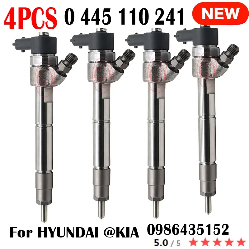 

ESR6 4 шт. 0445110241 новый дизельный Топливный Инжектор 0 445 110 241 0986435152 для HYUNDAI /KIA Accent, Avante,Click,