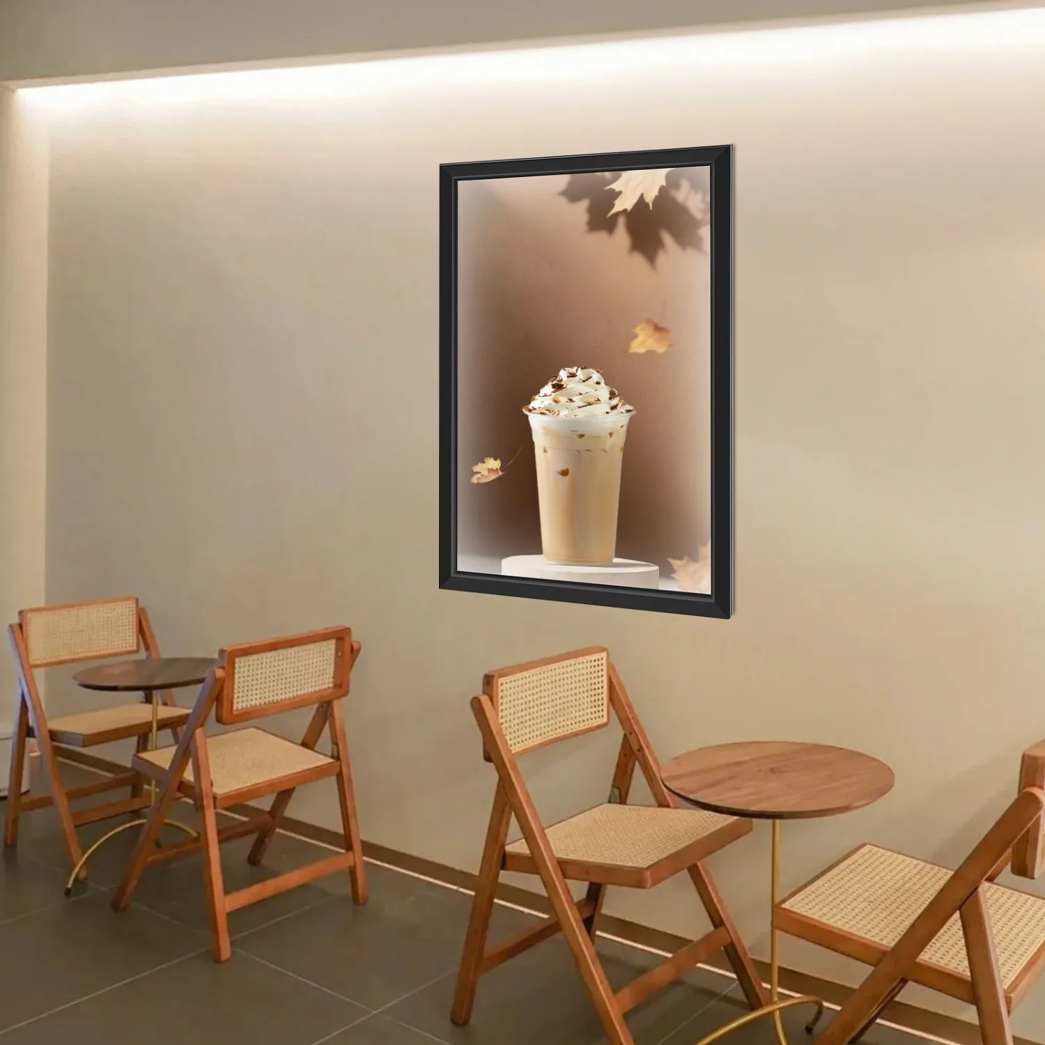 

23.6*1.2*35.8 inch LED Movie Poster Frame Home Theater Wall Mounted Advertising Picture Frame Display Led Light Box Sign Advertising Display ,Art Picture Frame,Black,Rectangular