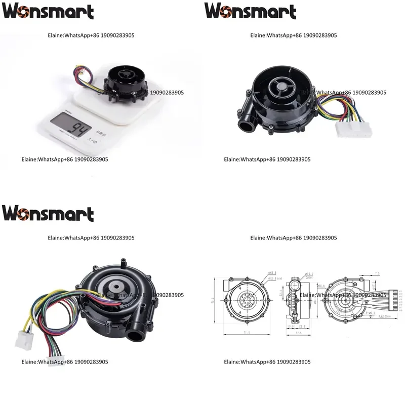 Wonsmart 24v DC Blower Fan 6.5Kpa High Pressure Mini Size Blower Three Phase DC Brushless Plastic Blower for Soldering