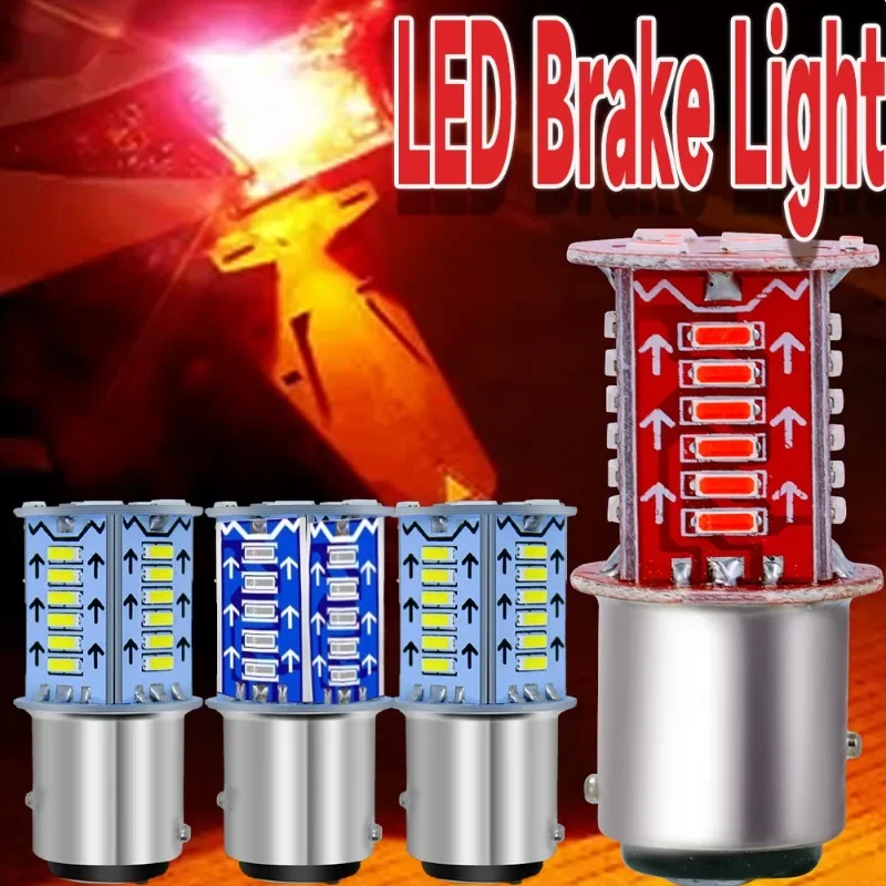 2PCS 1157 LED Strobe Brake Light Car Tail Stop Turn Signal Reversing Parking Lamp 12V Flashing Lamps for Auto Motorcycle