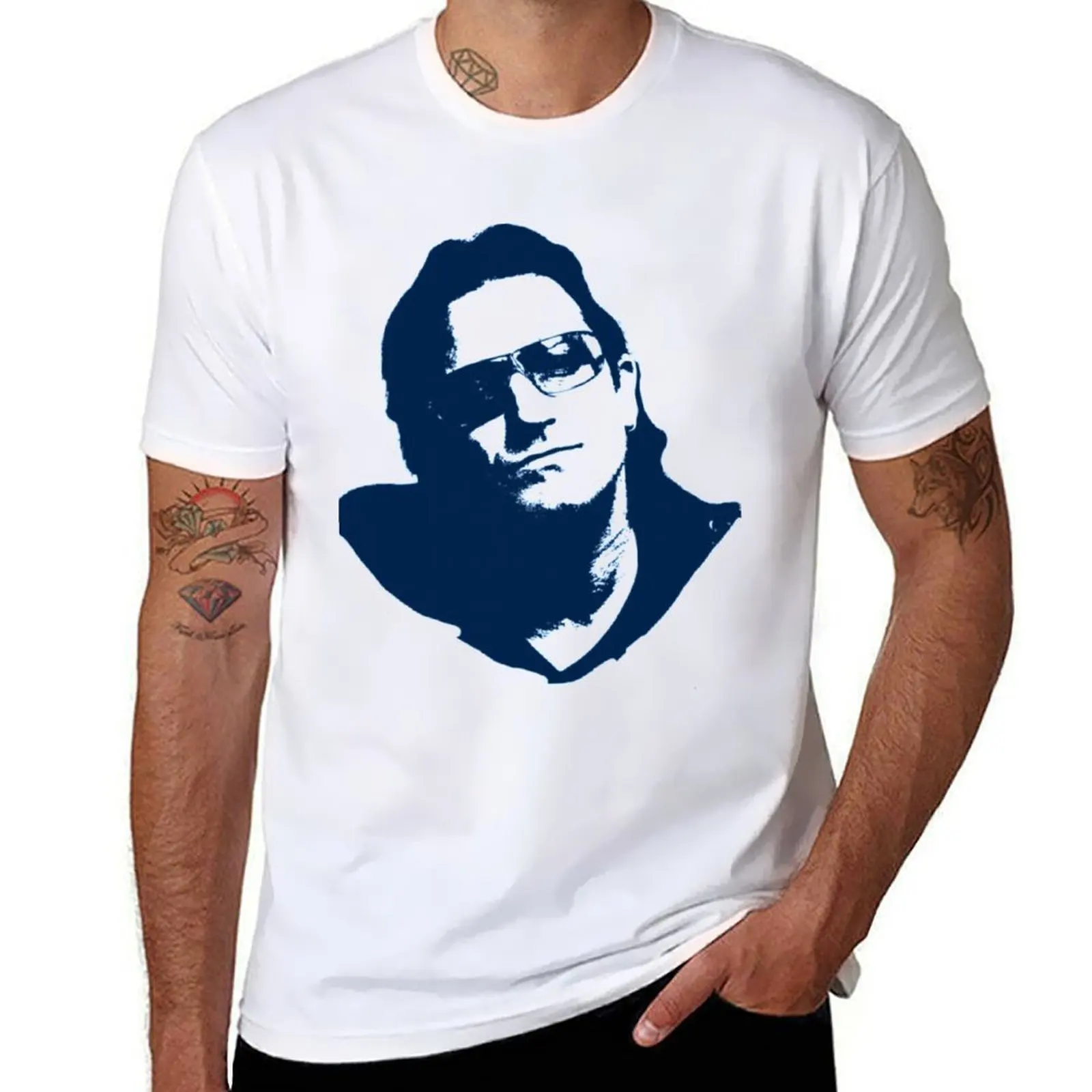 

u2 bono T-Shirt man t shirts cotton anime t shirts for man T-Shirt