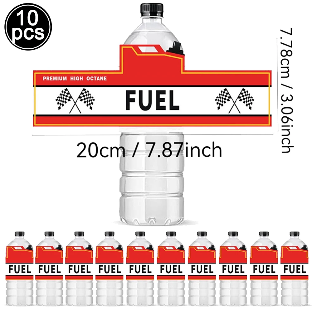 Racing Auto Kraftstoff Thema Popcorn Box Papiertüten mit Griff Wasser Flasche Aufkleber Kunststoff Tasse Jungen Geburtstag Party Decor Liefert – Detail 4