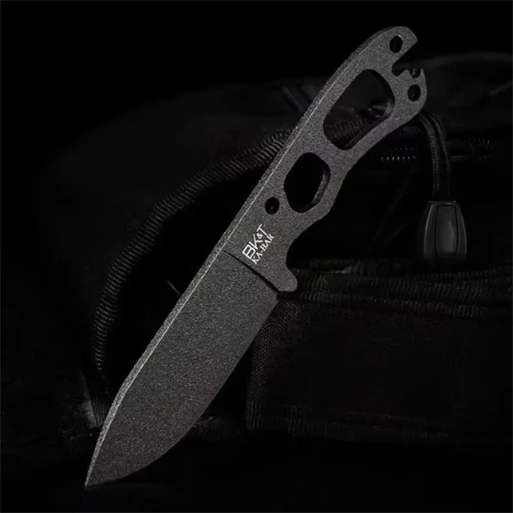 KA-BAR BK11 Neck Fixed Blade Knife, Cro-Van Carbon Steel Blade, Outdoor Survival Camping Hunting Knife with Kydex Sheath